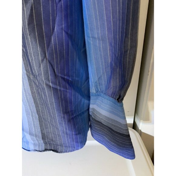 Vintage Mecca Clothing Company Men’s Sz XL Striped Button Up Shirt Blue - Picture 5 of 8